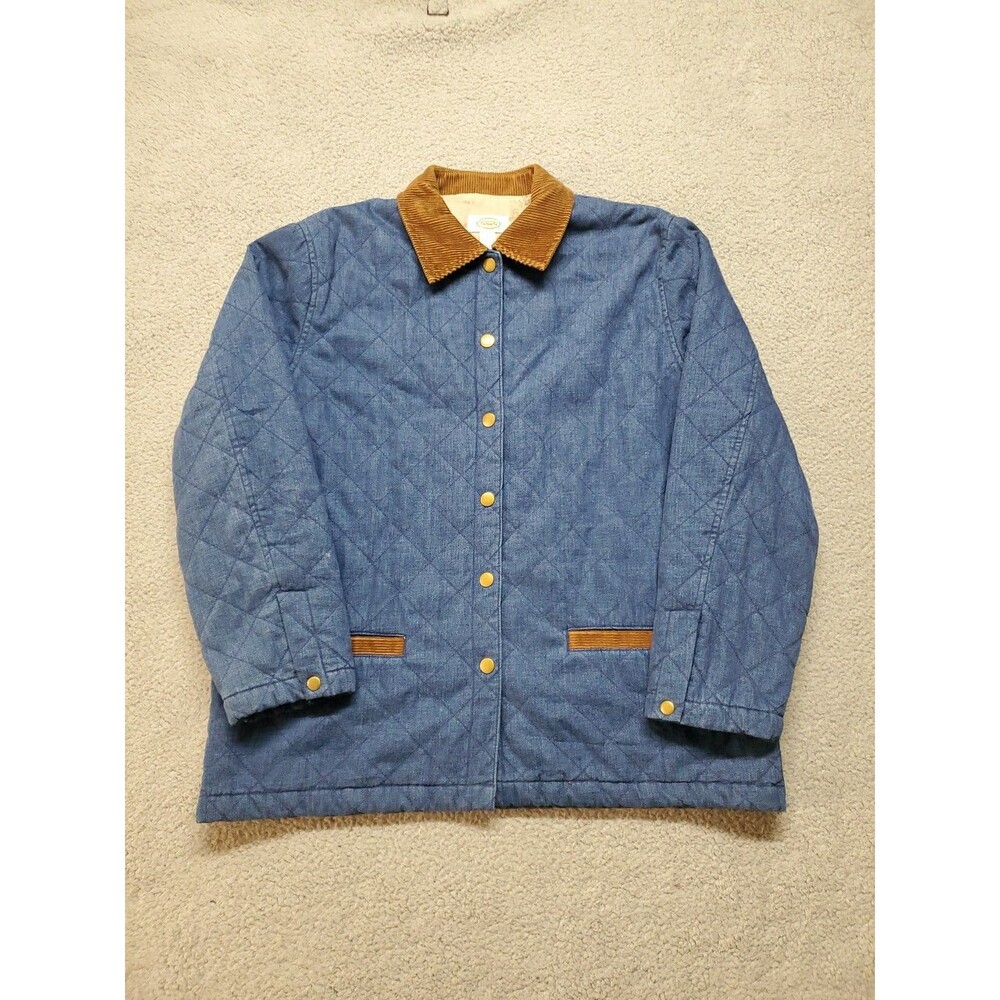 Talbots Blue Denim  Jacket Quilted  Size L